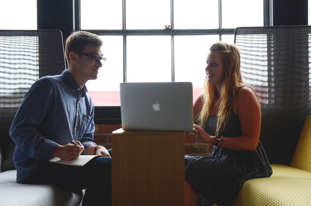 Executive and manager discussing an employment matter